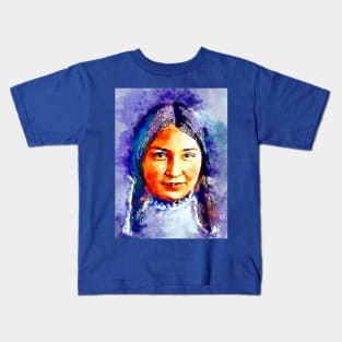 Watercolor Indian Woman Kids T-Shirt